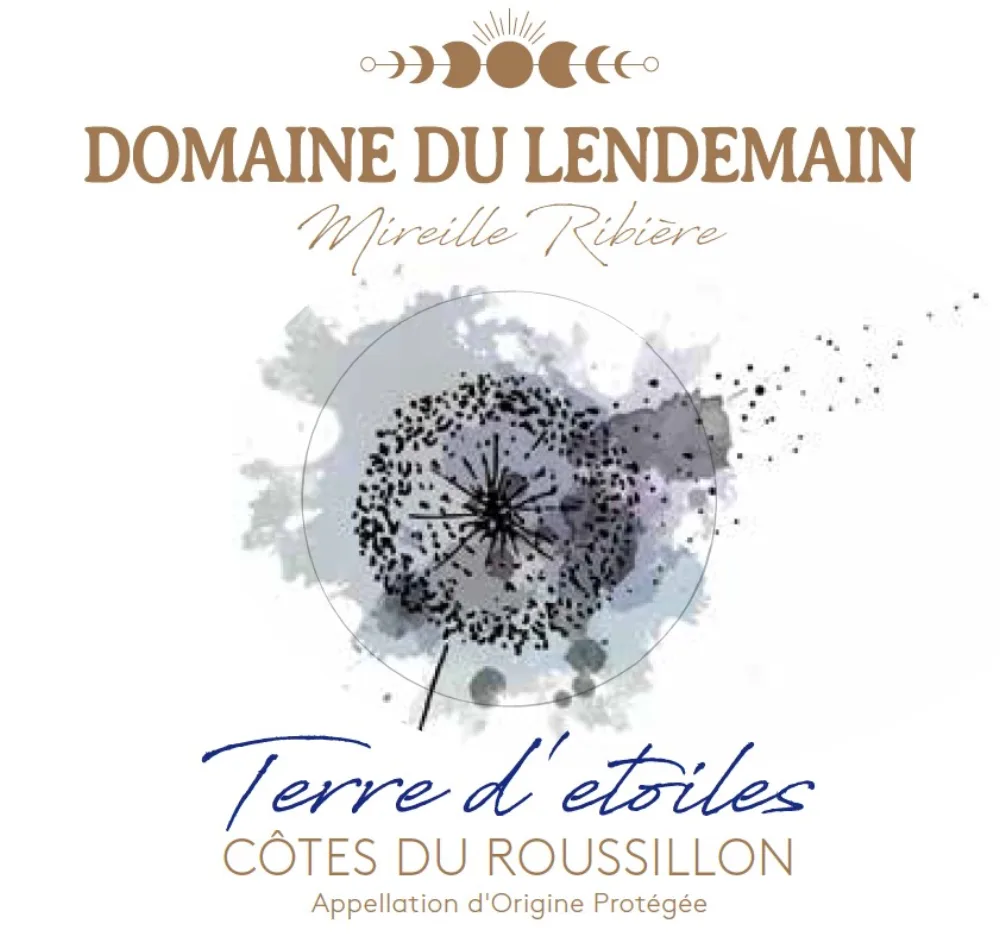 Étiquette de la cuvée Terre d'Étoiles, Côtes du Roussillon — Domaine du Lendemain